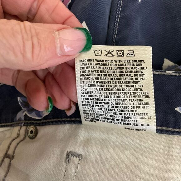 Citizens of Humanity Blue Floral Mandy High Waisted Retro Slim Roll Up Jeans 32 - Picture 12 of 13